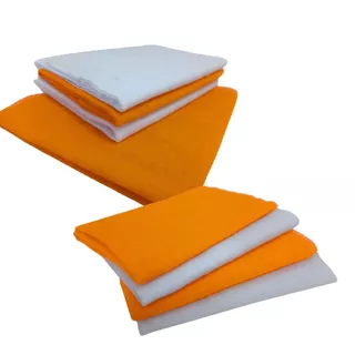 12 Unidades Panos Flanelas laranjas e brancas Multiuso Econômico Limpeza Doméstica