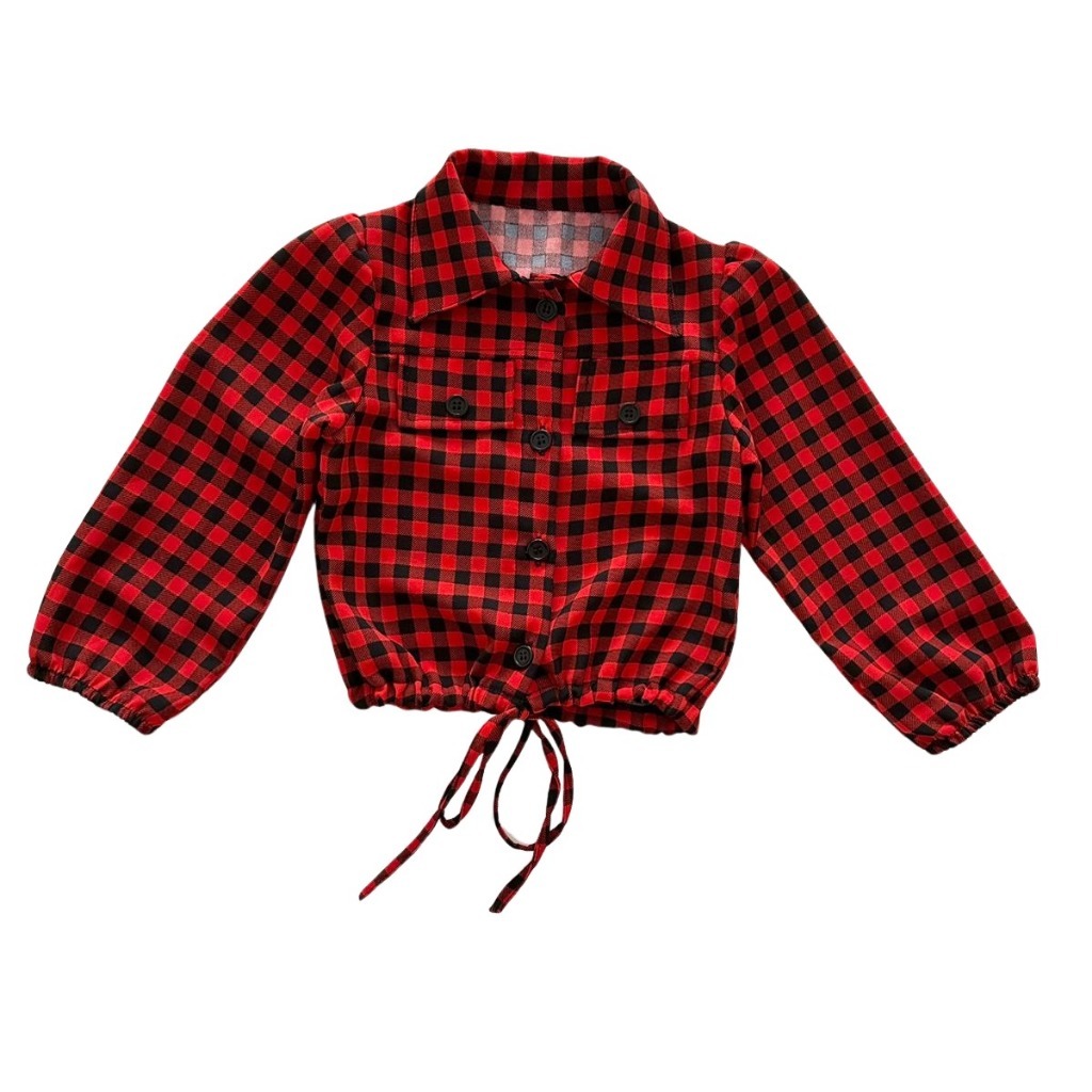 Blusinha Cropped infantil de Menina Manga Longa Festa Junina