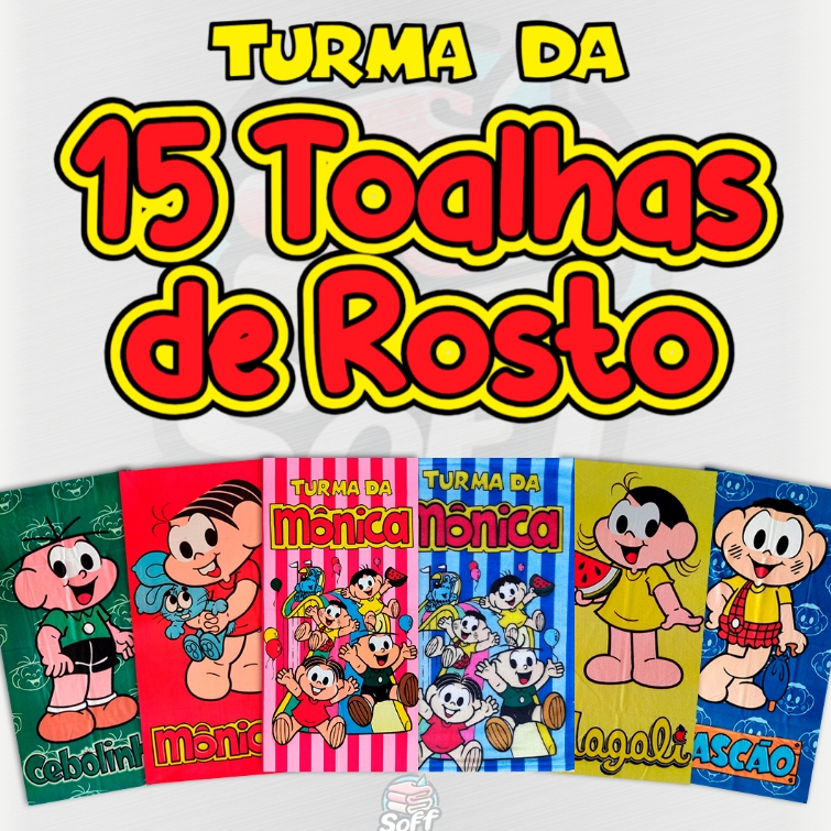15 Toalhas de Rosto e Mão Personalizadas Turma da Mônica Magali ...