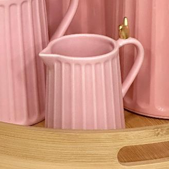 Leiteira Cerâmica Rosa 200ml Colibri Wolff