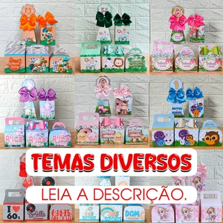 Kit Caixinhas Personalizados Festa Diversos Temas PEGUE E MONTE (LEIA A DESCRIÇÃO)