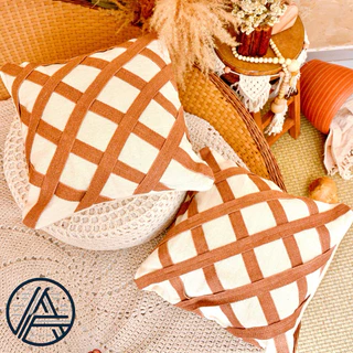Capa de Almofada Cruzada Boho Artesanal 45x45