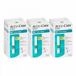 KIT C/3 ACCU-CHEK ACTIVE 50 - TIRAS- TESTE