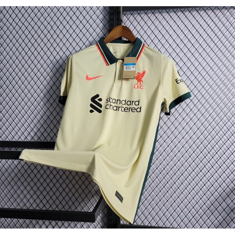 2023/24 camisa time de futebol Liverpool polo bege torcedor masculina