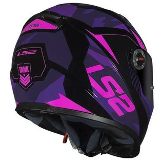 Capacete LS2 Tank Rosa preto lilás | Shopee Brasil