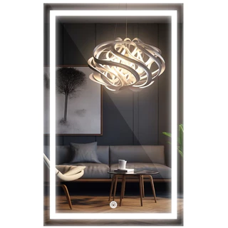 Espelho Led Grande Retangular Jateado 3 Cores Led 80x90 Cm Lapidado Banheiro Decoração em Oferta na Shopee