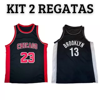 KIT 2 CAMISETAS REGATA ESPORTIVA DE BASQUETE MELHORES TIMES