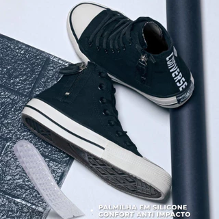 Botinha All Star Converse Tênis Cano Alto Bota Feminina Unisexx Detalhe Ziper Ultra Confortável