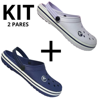 Kit 2 Pares Babuche Unissex Adulto Crocs Masculino Feminino Enfermagem