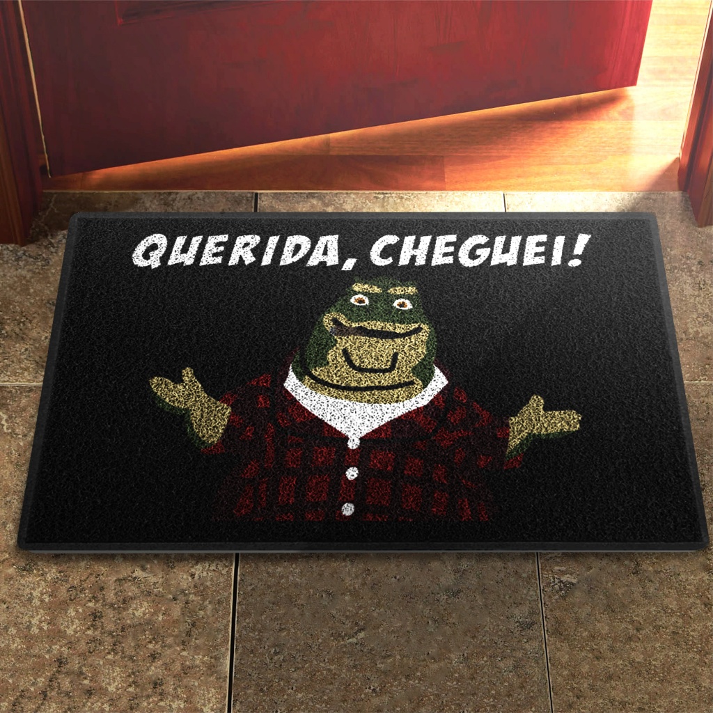 Tapete Capacho Querida Cheguei Família Dinossauros