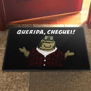 Tapete Capacho Querida Cheguei Família Dinossauros