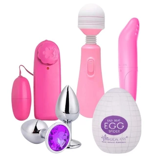 KIT Vibradores Feminino + Plug Anal + Egg Masturbador Masculino SEX SHOP Produto Adulto Casal