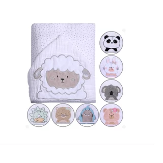 Toalha Fralda de Banho Soft Com Capuz Infantil Bebê 90x75