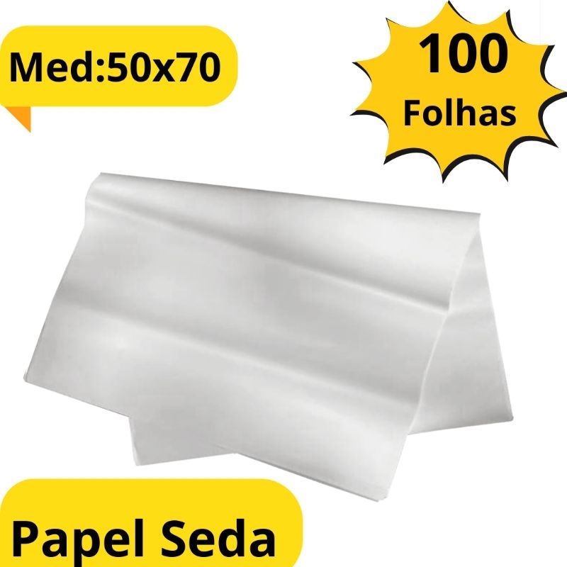 Papel Seda Branco 50x70 - 100 Unidades