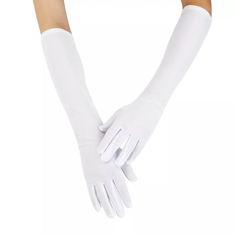 luva manga longa branca para festa fantasia baile festa | Shopee Brasil