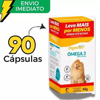 Suplemento Vitamínico p/Caes Organnact Omega 3 Dog 500 - Envio Imediato