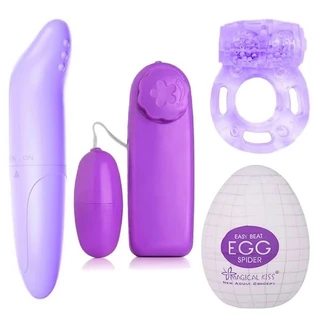KIT Vibrador Feminino SPOT + ANEL Peniano Massageador + EGG Masturbador + BULLET SEXY SHOP em Oferta na Shopee