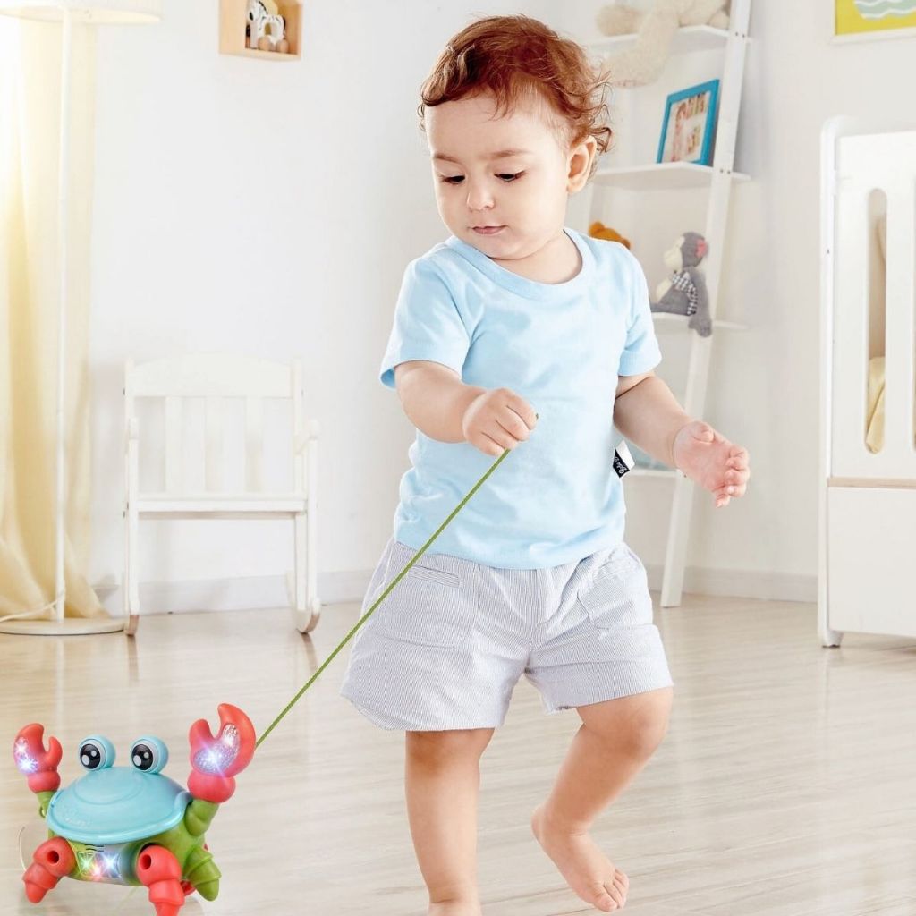 Imagem do produto Brinquedo Caranguejo Fujão Musical Som Luz E Movimento Infantil Para Bebês 5