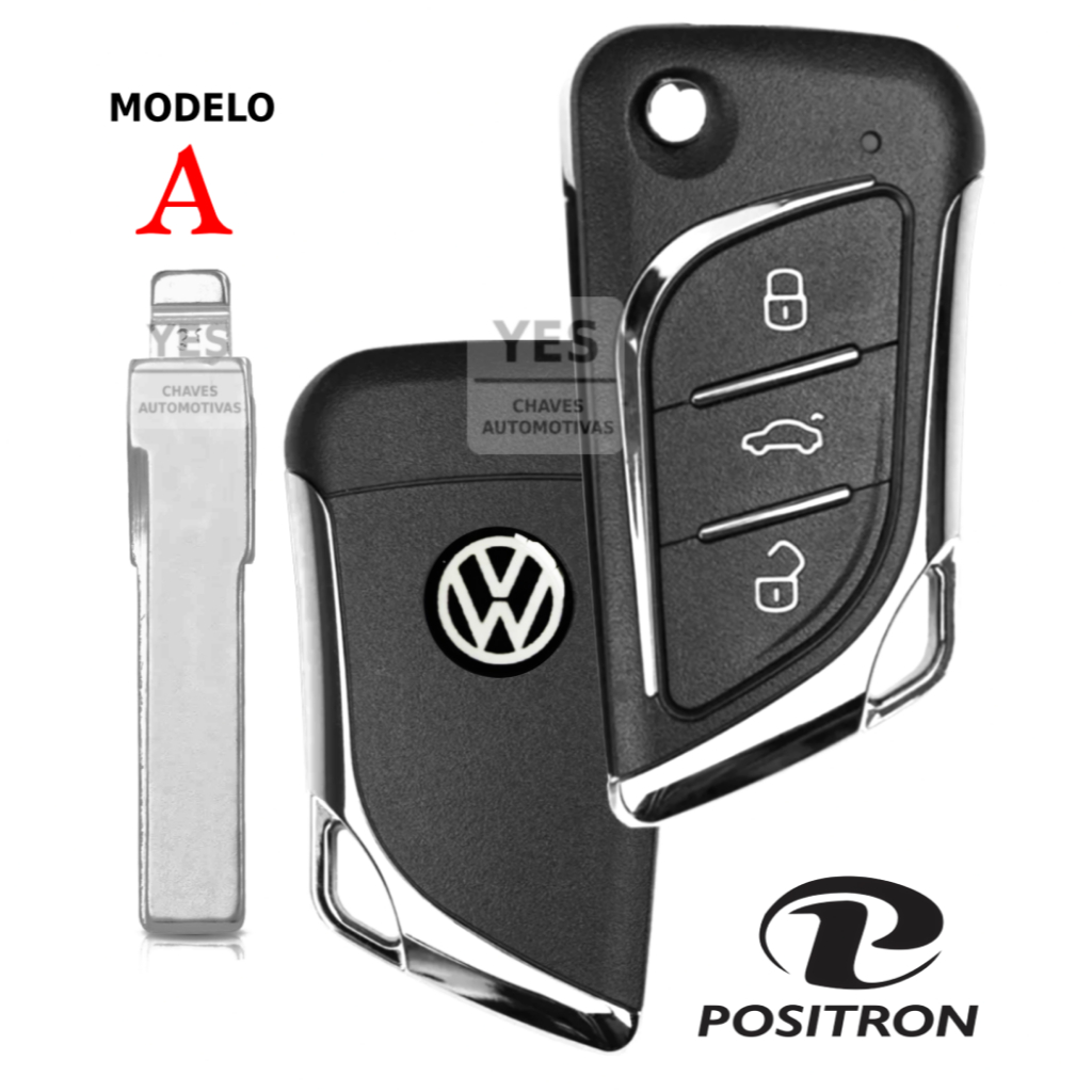 Chave Canivete Positron Para Vw G3 G4 G5 G6 -3 Botões (Lâmina A)