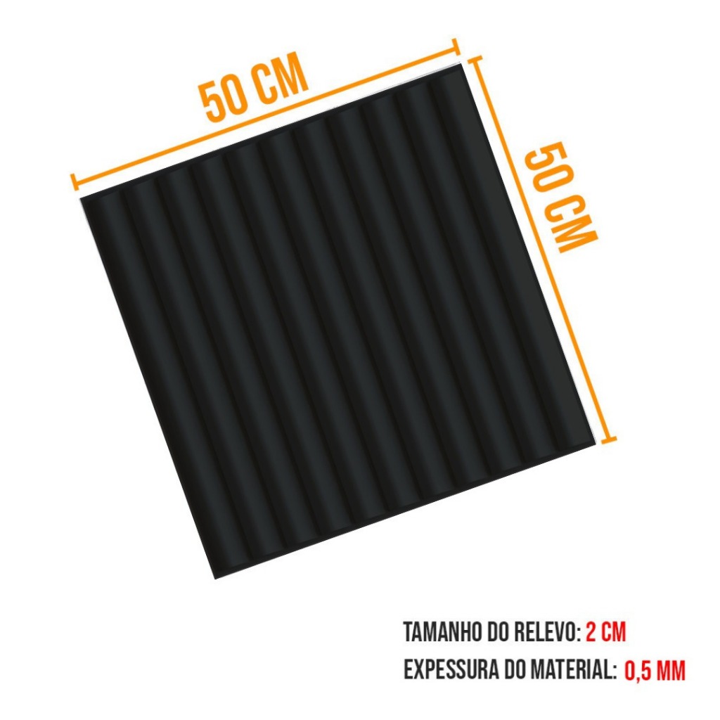 Painel Ripado Adesivo 50x50 Kit 10 Placas