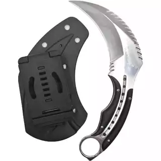 Faca Tatica Esportiva Curvado Com Supote De Cinto Crbt