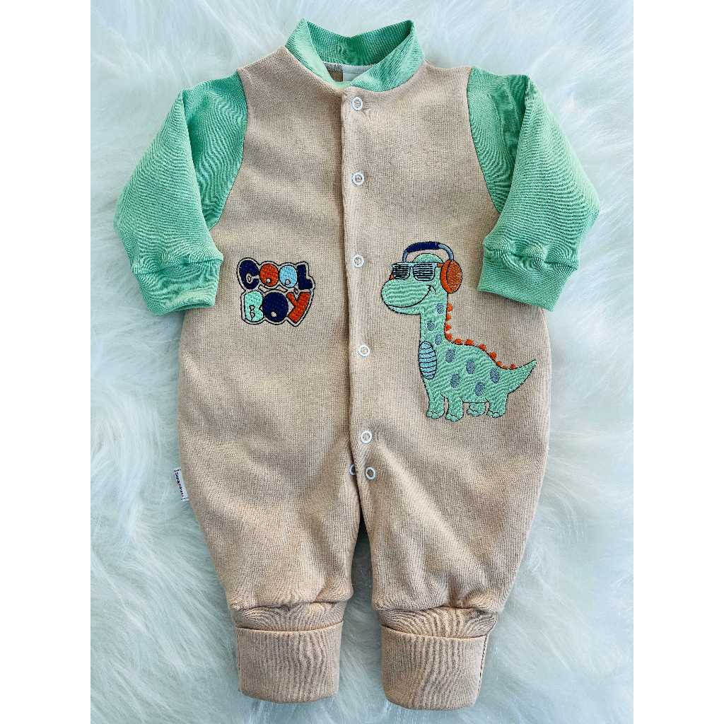 Macacão Bebê Estampa Suedine Infantil Bordado Menino | Shopee Brasil