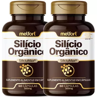 2 x SiliciuMax - Silício Orgânico 500mg 120 Cápsulas Suplemento