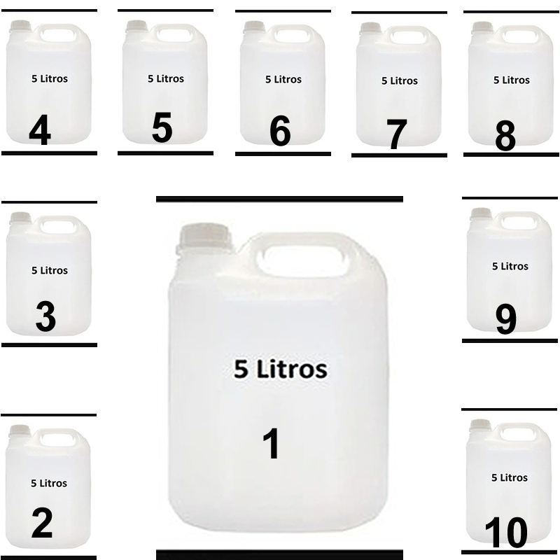 kit Galão de 5 litros com 10 unidades, bobona de 5 litros reciclável, galão reutilizável, é usado.