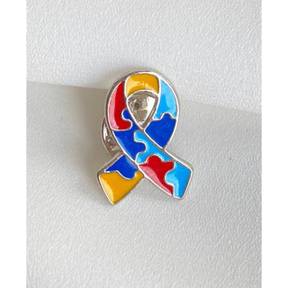 PIN Broche de Metal Laço Quebra-Cabeça Causa Autista TEA