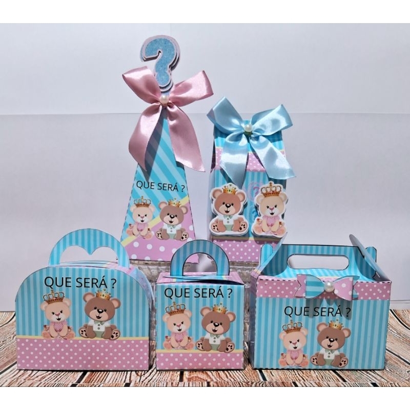 Kit Mimos Personalizados Chá de Revelação Lembrancinhas Caixinhas para ...