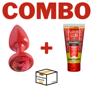 Plug Anal Vermelho + Lubrificante Bubbalove