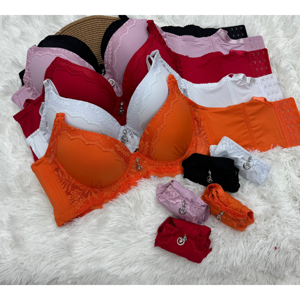 CONJUNTO DE LINGERIE IMPORTADO C&M DUDA 6 FECHOS
