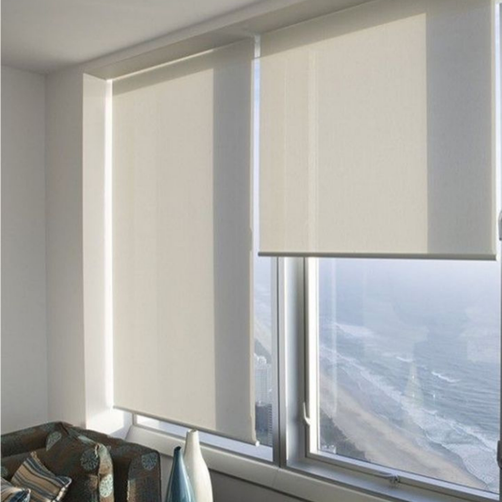 Cortina Tela solar Persiana Rolo Moderna com Bando de aluminio