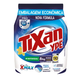 Sabão em Pó Lava Roupas Tixan YPÊ Primavera 8 Kg Concentrado