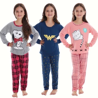 Pijama FB Infantil Longo Feminino Personagem em Oferta na Shopee