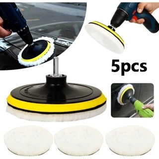 [5 Peças] Kit Polimento Adaptador+ Disco Furadeira 3 Pastilhas Polimento