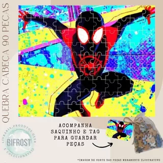 Quebra-cabeça Miles Morales Homem Aranha 90 Peças Presente Lembrançinhas Geek Otaku