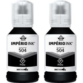 Kit 2 Refil Tinta Imperio Ink preta Compativel P/ Epson T504 L4150 L4160 L4260 L6161 L6171
