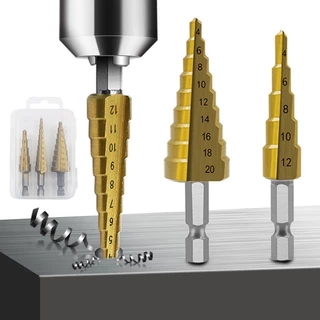 3PCS Broca HSS Hexagonal Revestida De Titânio Jogo De Brocas Hexagonais Cônicas Bits Métricos Cônicos