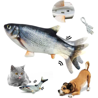 Brinquedo para gato interativo peixe elétrico cães pets recarregável usb
