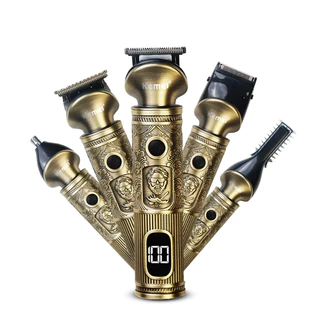 Kemei KM1637 Digital 5 em 1Kit de cuidados com a pele com baterias de lítio Aparador de pelo Sem Fio