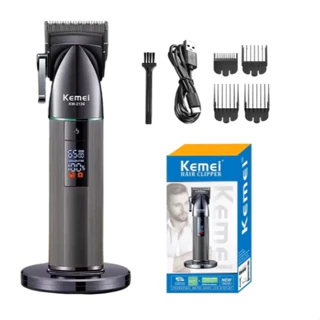 Máquina de Corte Profissional com base Kemei 2136 Bivolt 110v/220v Portátil Sem Fio