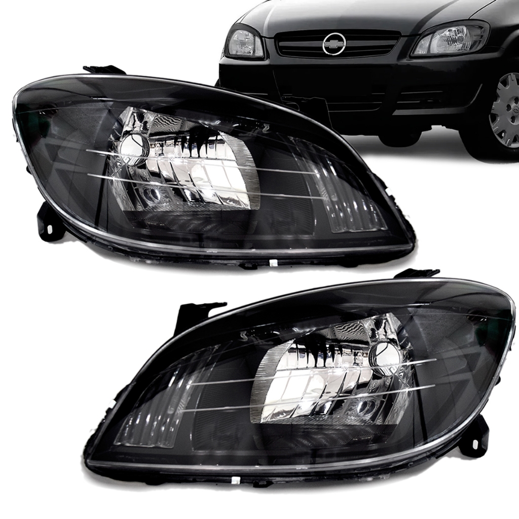 Farol Celta 2007 A 2015 Prisma 2006 A 2012 Mascara Negra