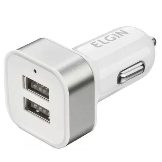 Carregador USB Veicular, Entrada 12V a 24V, Saída USB 2A 10W