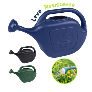 Regador 5 Litros Jardinagem Plantas Flores Plástico Metasul C/Bico Chuveiro Verde Azul Preto