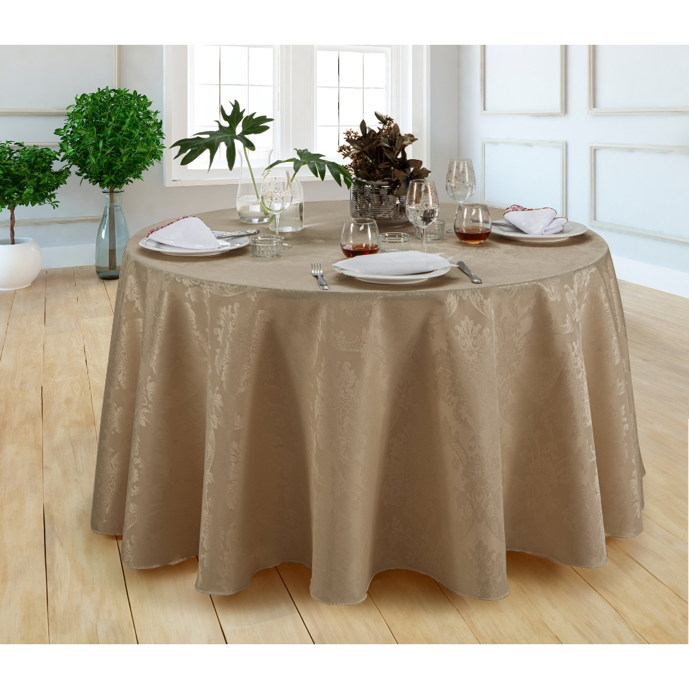 5 Toalhas De Mesa Jacquard Redonda Gigante Buffet 2,80m Ø Para ...