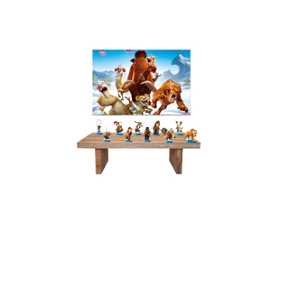Kit Display A Era Do Gelo 8 De Mesa+ Painel 1,00x0,70 Para Festa