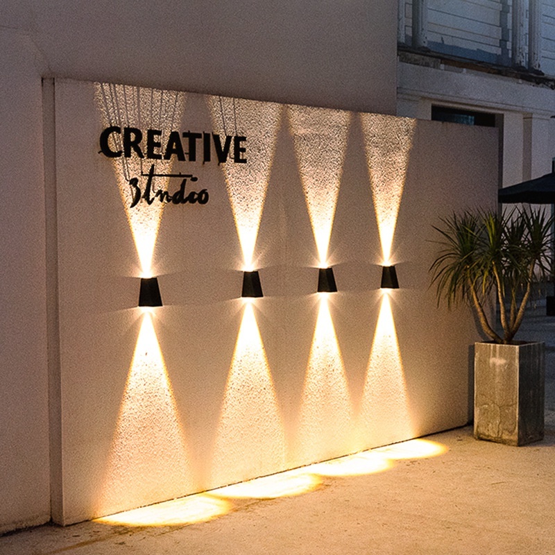 Luminaria Solar 6 LED Luz De Parede Para Cima E Baixo Iluminação Solar Exterior À Prova D'água