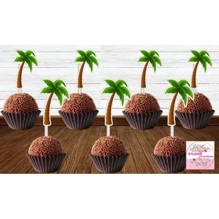 30 Tags Toppers P/ Docinho para festa COQUEIRO brigadeiro e beijinho