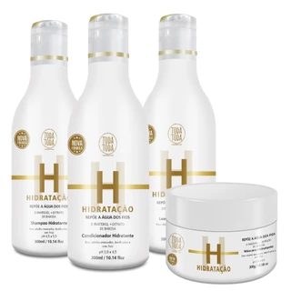 Kit Hidratação Repõe a Água dos Fios TodaToda Cosmetics Cronograma Capilar 4Itens